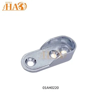 Hanging Rail Oval Tube Txhawb Chrome Plated Wardrobe Tube Holders